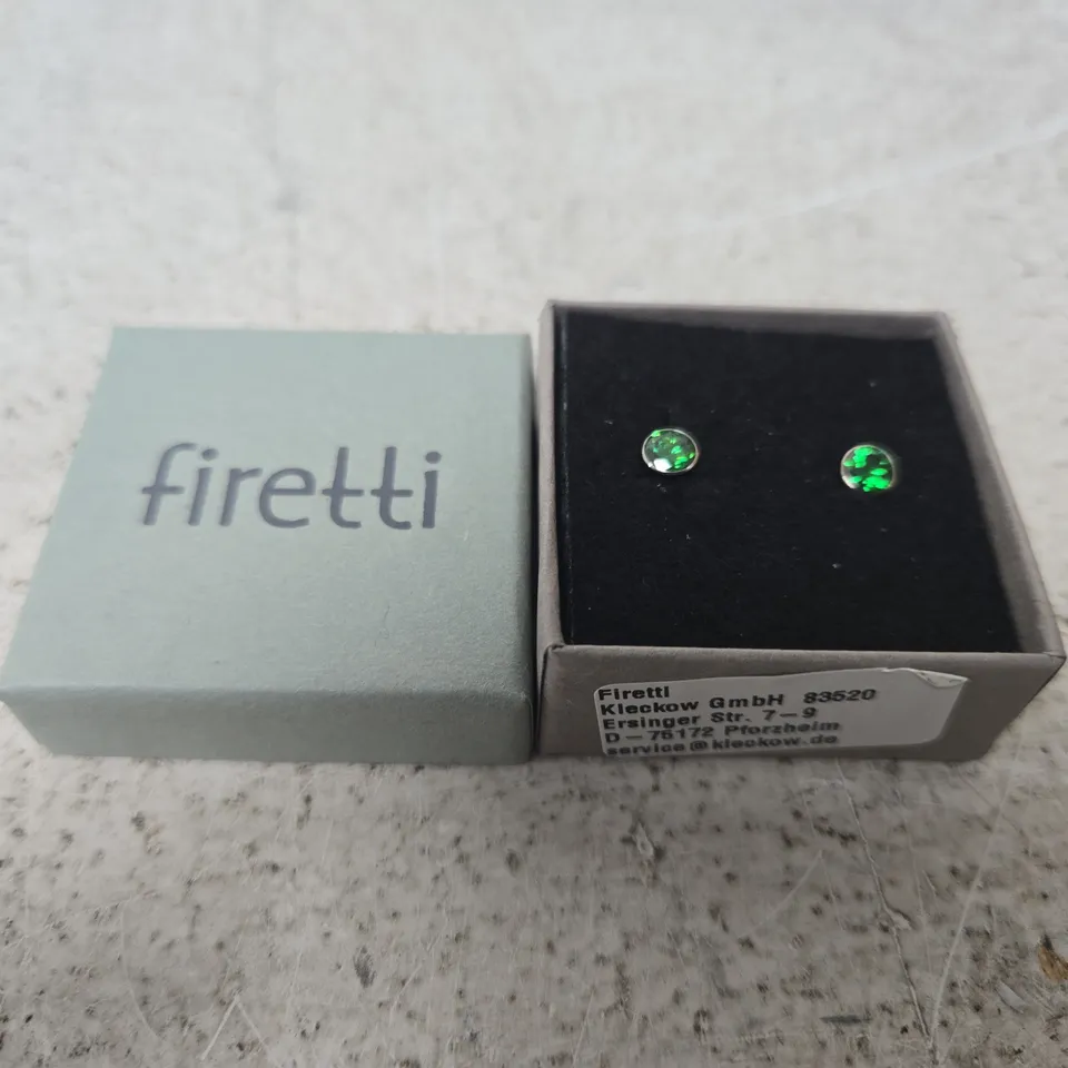 FIRETTI GREEN GEMSTONE STUD EARRINGS