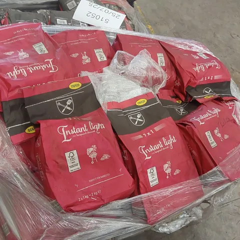 PALLET CONTAINING A LARGE QUANTITY OF CHARCOAL BRIQUETTE BAGS 