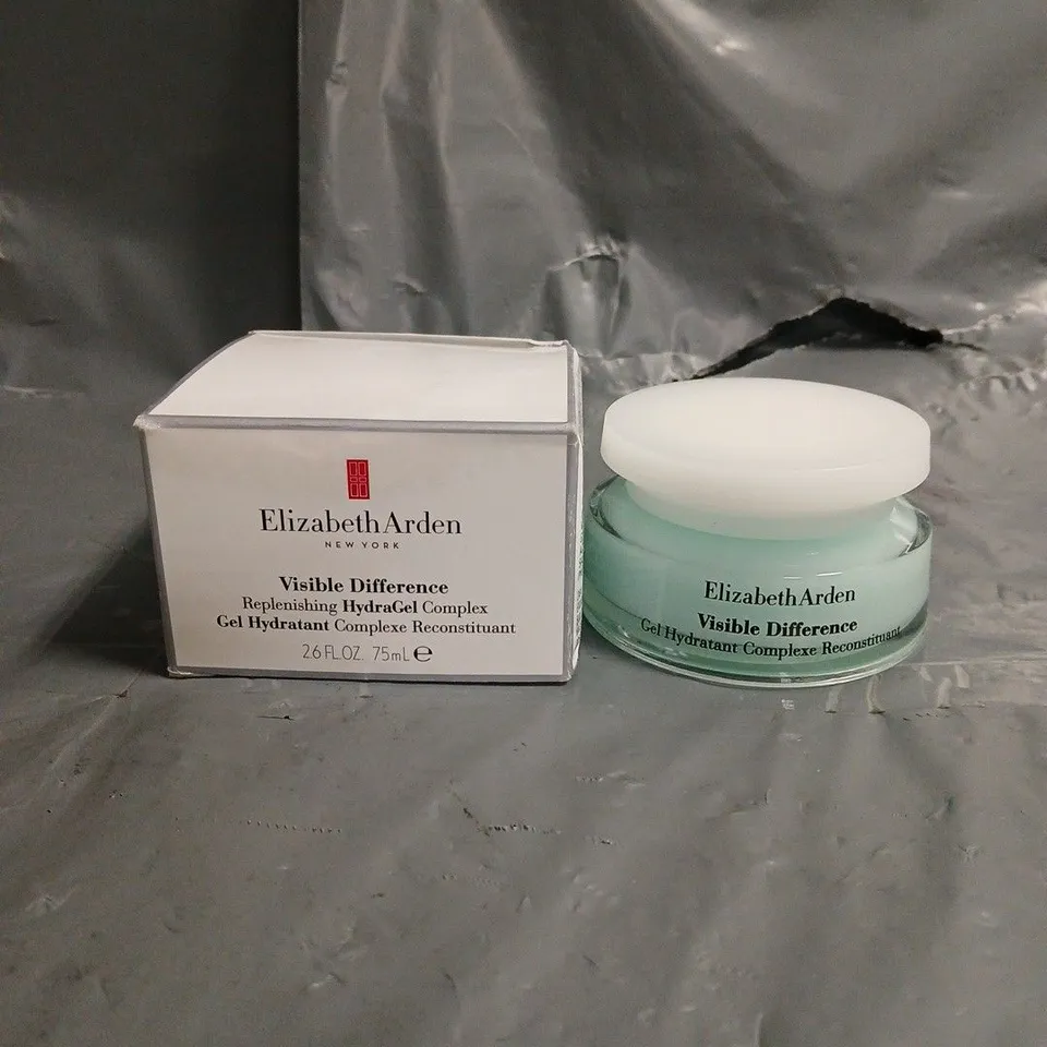 BOXED ELIZABETH ARDEN VISIBLE DIFFERENCE REPLENISHING HYDRAGEL COMPLEX 75ML