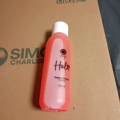 BOX OF APPROXIMATELY 12 BOTTLES OF PURE HALO PREP & SCRUB 570ML