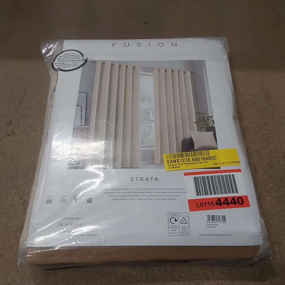 BAGGED POLYESTER ROOM DARKENING CURTAIN PAIR - 46 x 90"