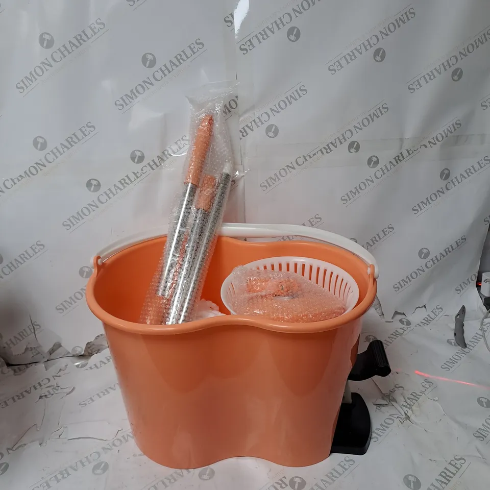SPIN MOP AND BUCKET IN PEACH