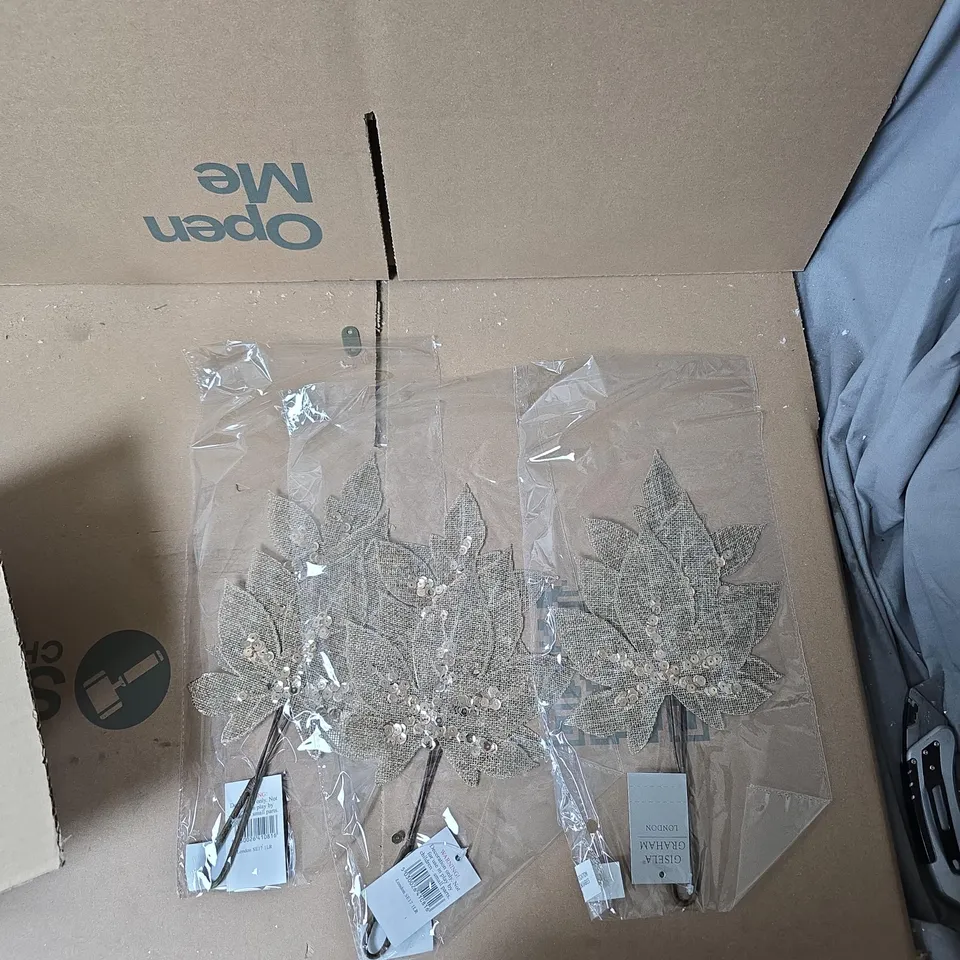 BOX OF 24X GISELA GRAHAM SMALL LEAF DECORATIONS 