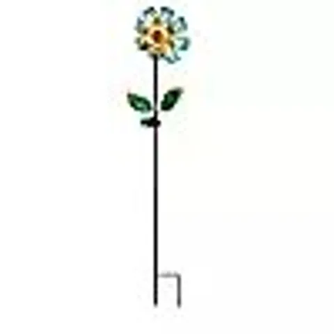 GARDEN REFLECTIONS SET OF 2 FIBRE OPTIC SOLAR METAL FLOWER STAKES