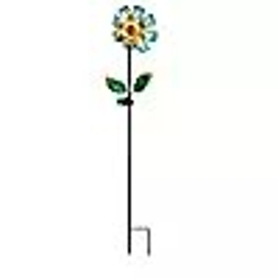 GARDEN REFLECTIONS SET OF 2 FIBRE OPTIC SOLAR METAL FLOWER STAKES