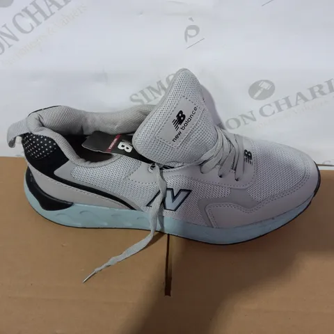 PAIR OF DESIGNER GREY/LIGHT BLUE/BLACK TRAINERS  SIZE 44