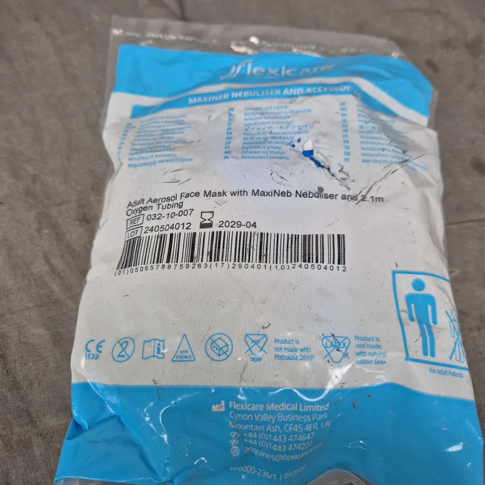 FLEXICARE MAXINEB NEBULISER KIT WITH ADULT AEROSOL FACE MASK AND 1M TUBING