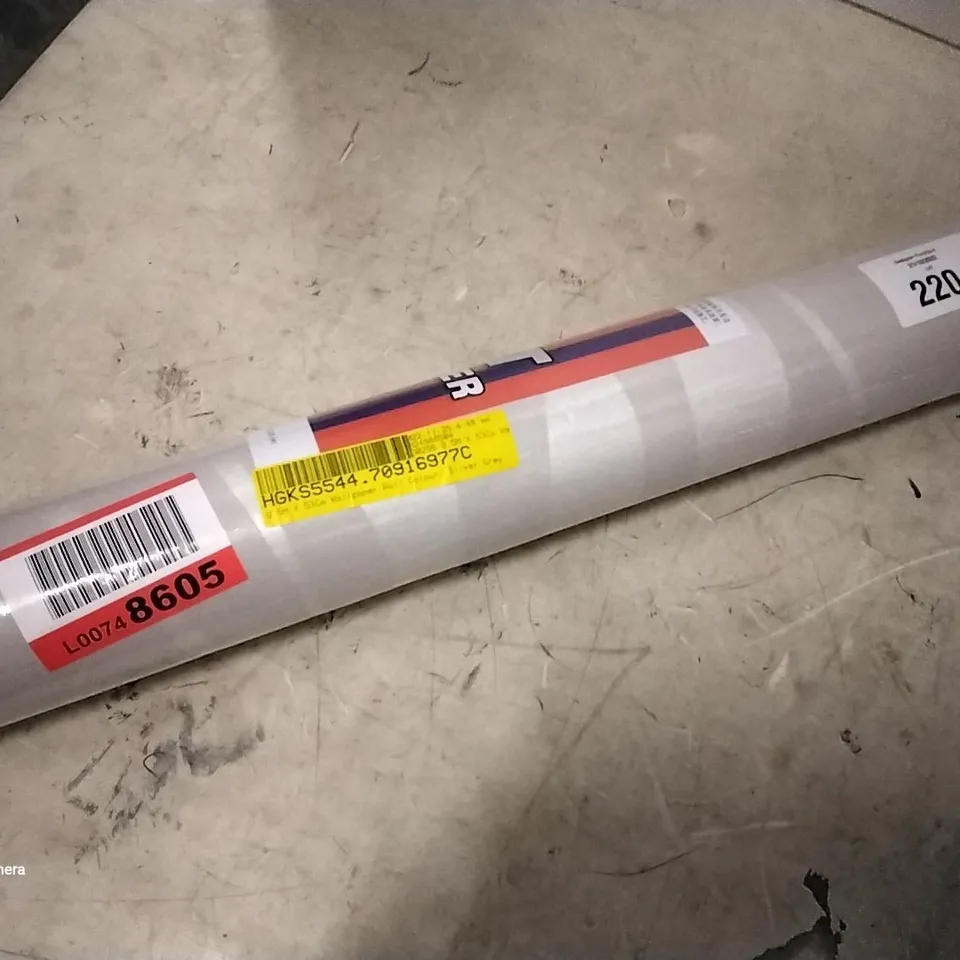 9.5 M X 53 CM WALLPAPER ROLL - SILVER GREY