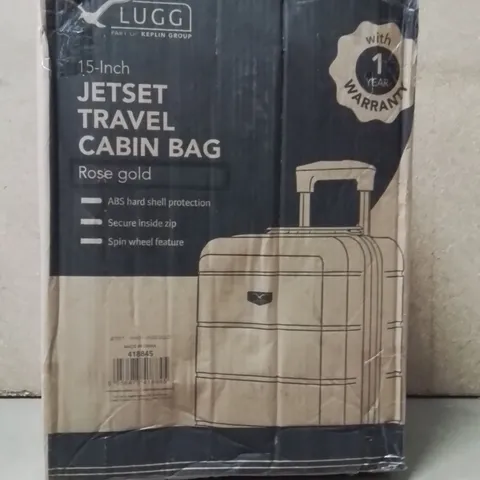 BOXED LUGG 15INCH JETSET TRAVEL CABIN BAG ROSE GOLD