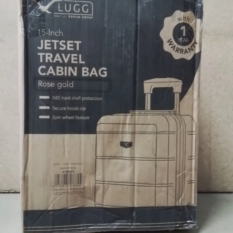BOXED LUGG 15INCH JETSET TRAVEL CABIN BAG ROSE GOLD