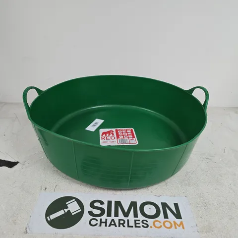 RED GREEN ROUND PLASTIC GARDEN TUB WITH TWO SIDE HANDLES