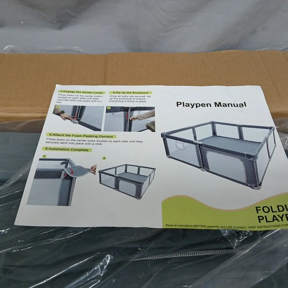 BABY FOLDING PLAYPEN MESH PLASTIC