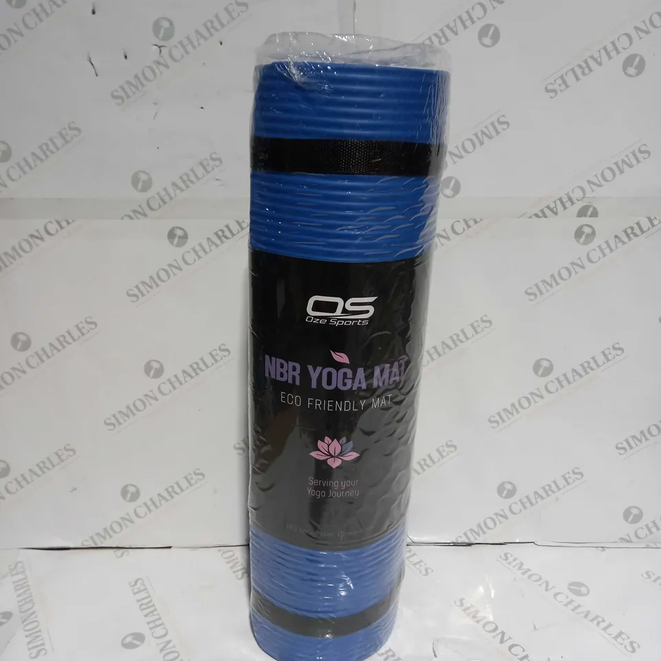 PACKAGED AND SEALED OZE SPORTS NBR ECO FRIENDLY YOGA MAT - BLUE - 183 X 61CM 