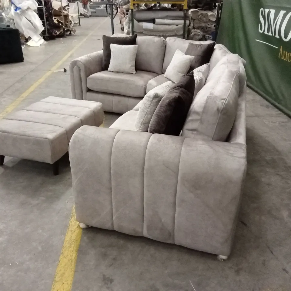 AMARA LEFT HAND DOUBLE ARM CORNER GROUP SOFA WITH FOOTSTOOL RRP £3199