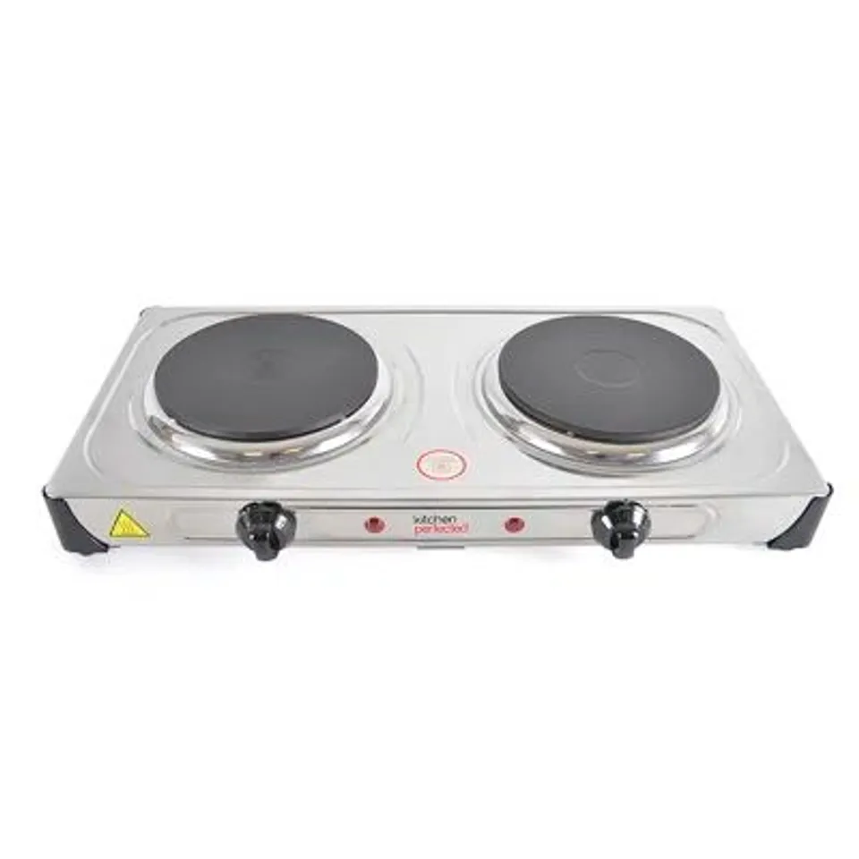 KITCHENPERFECTED 2000W DOUBLE HOTPLATE - STAINLESS STEEL 