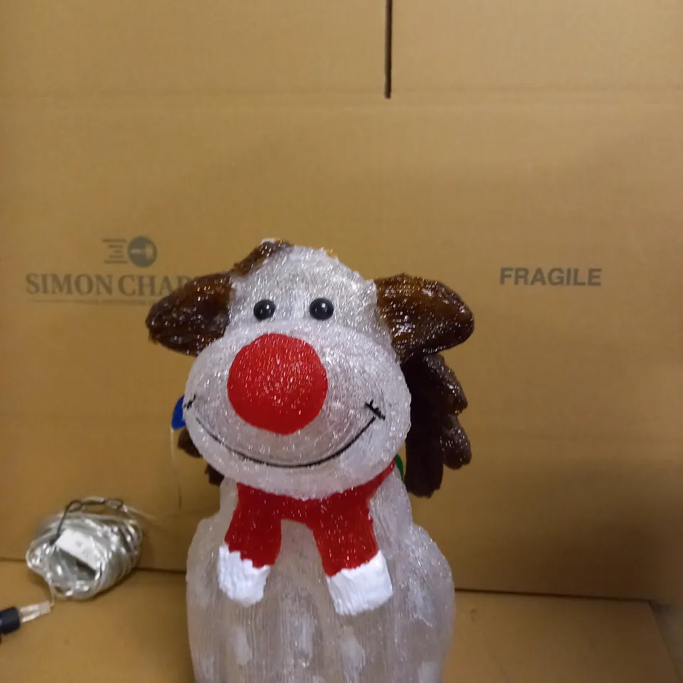 54CM REINDEER WITH TIMER WHITE AND MULTICOLOURED LEDS