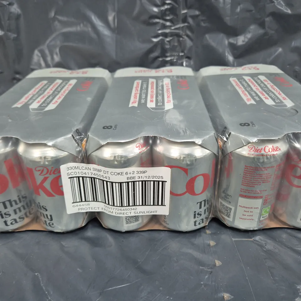 SET OF 3 X 330ML 8-CAN DIET COKE MULTIPACKS