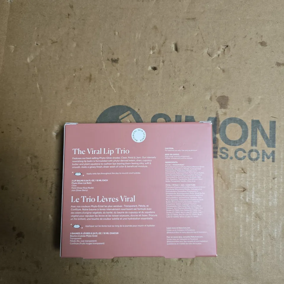 NATURIUM THE VIRAL LIP TRIO LIP BALM SET – 3 X 10 ML, BOXED
