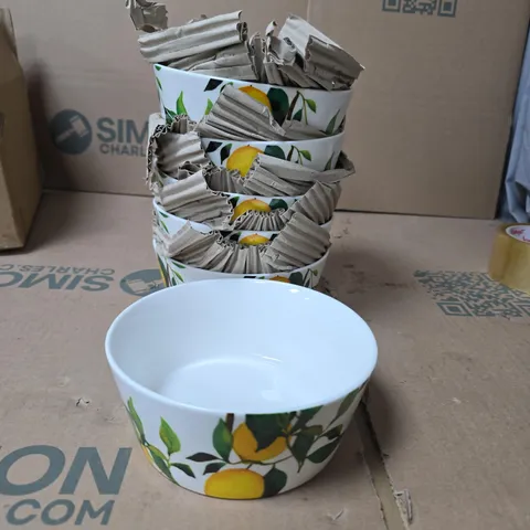 BOX OF 4 BOXES OF GISELA GRAHAM BOWLS LEMON DESIGN 6 BOWLS PER BOX