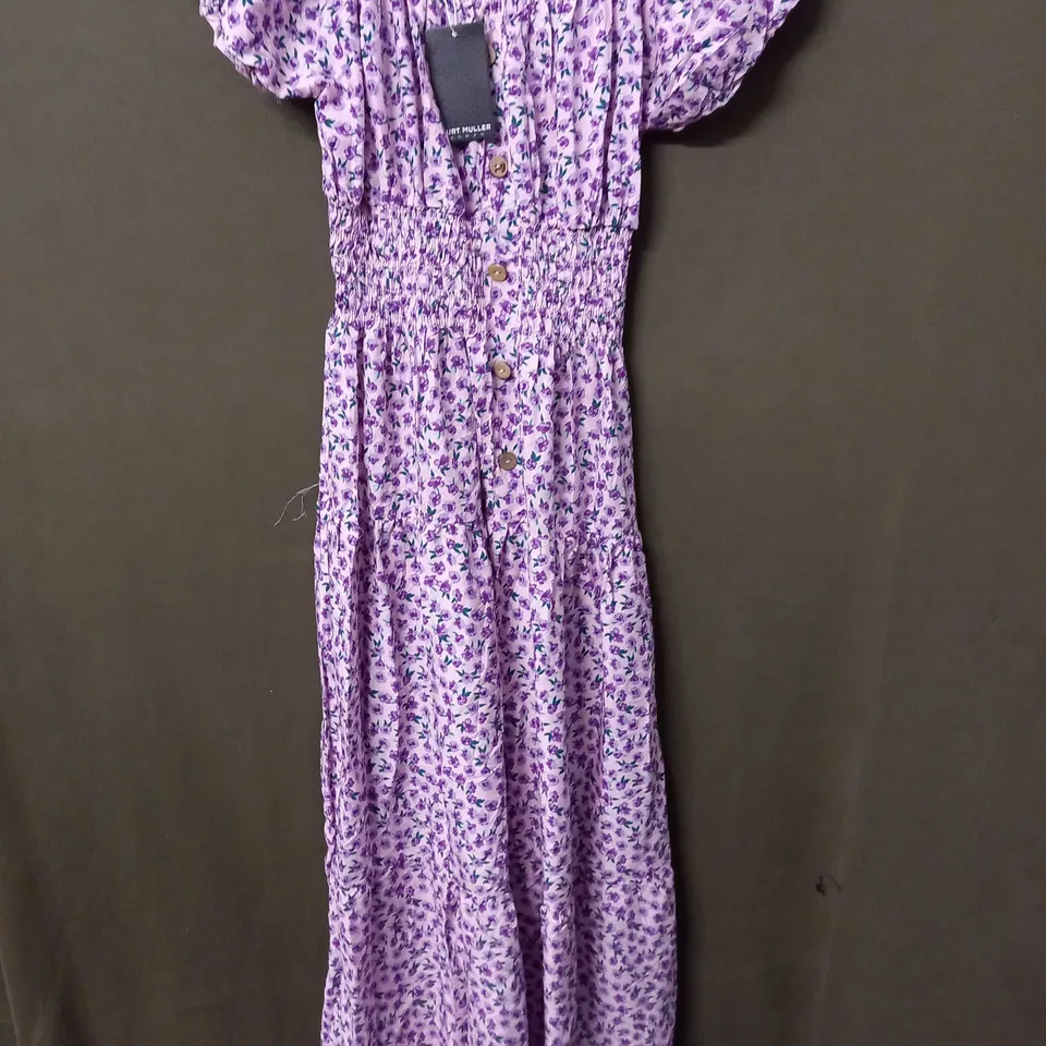 KURT MULLER WOMAN FLORAL DESIGN MAXI DRESS IN PALE PINK - S/M