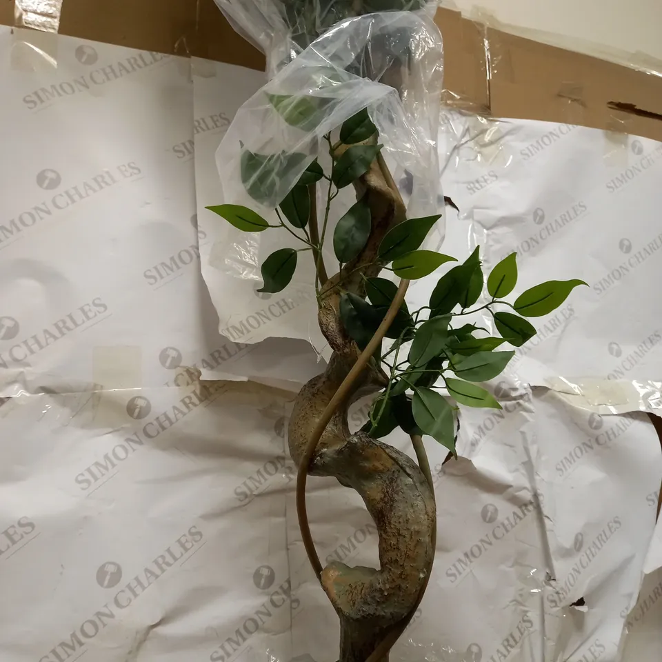 LEAF 120CM TRUNK ARTIFICIAL JAPANESE FRUTICOSA STYLE TREE, TWISTED FICUS, (4FT)