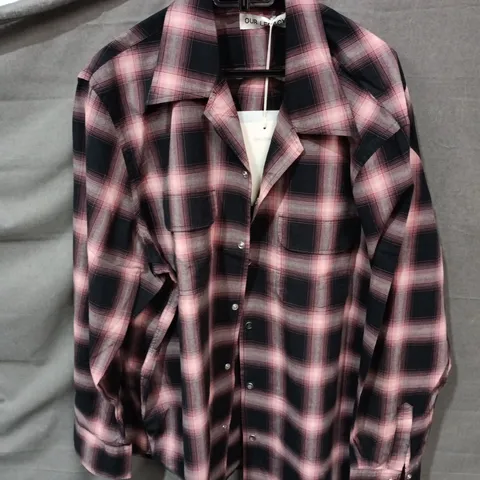 OUR LEGACY POCO SHIRT – PINK/BLACK OPTIC DISSONANCE SIZE 50