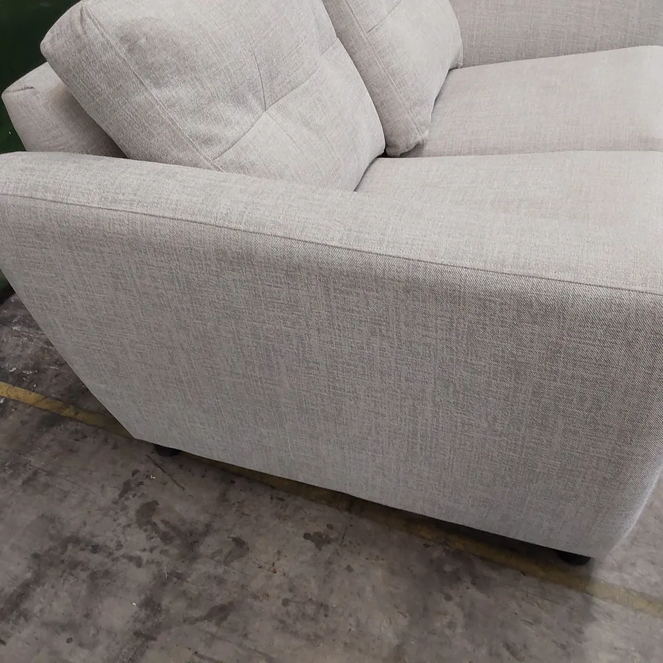 QUALITY BRITISH MADE LOUNGE Co TWO SEATER SOFA GREY FABRIC 