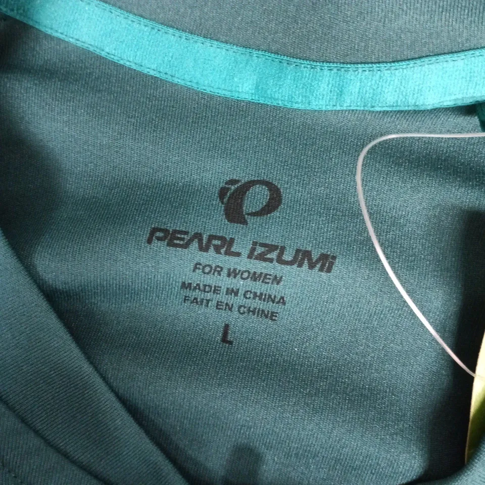 PEARL IZUMI WOMEN'S CYCLING JERSEY – TEAL (DARK SPRUCE), FRONT ZIP, SIZE 14(L)