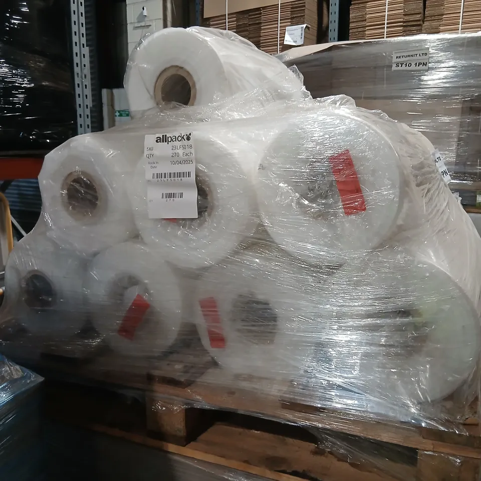 PALLET OF APPROXIMATELY 14 ROLLS OF 23LF5018 CLEAR LAY FLAT TUBING SIZE 18"