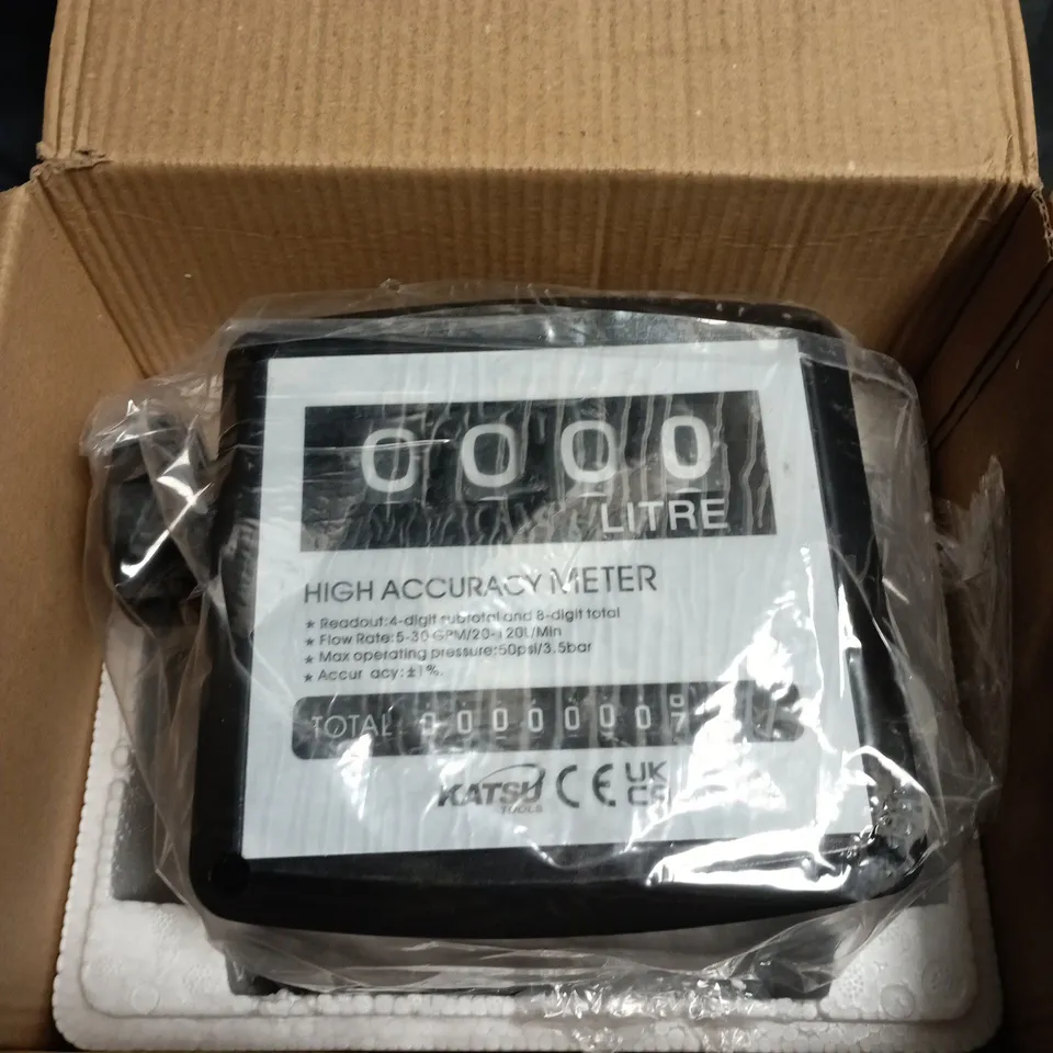 KATSU TOOLS DIGITAL DIESEL FUEL OIL FLOW METER COUNTER 