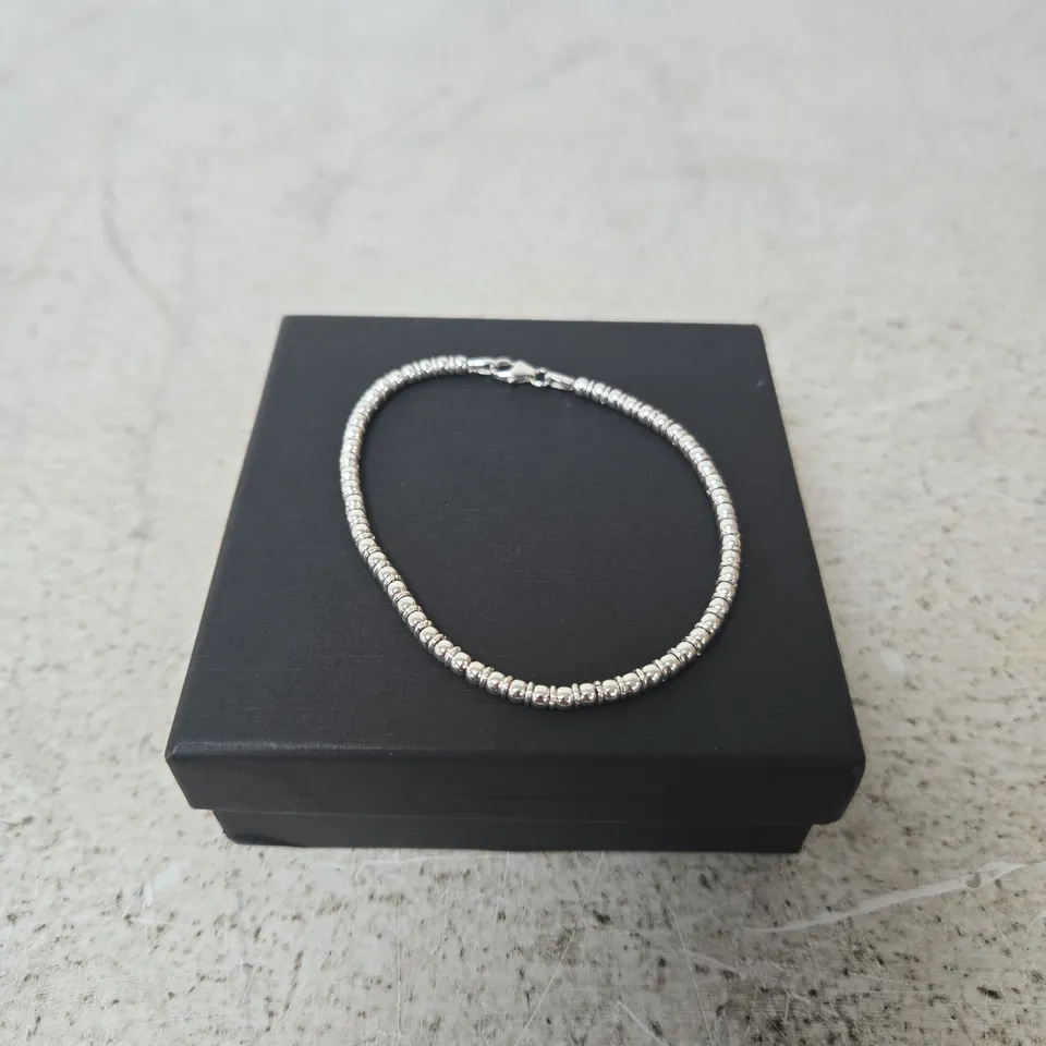 SILVER-TONED BEADED BRACELET