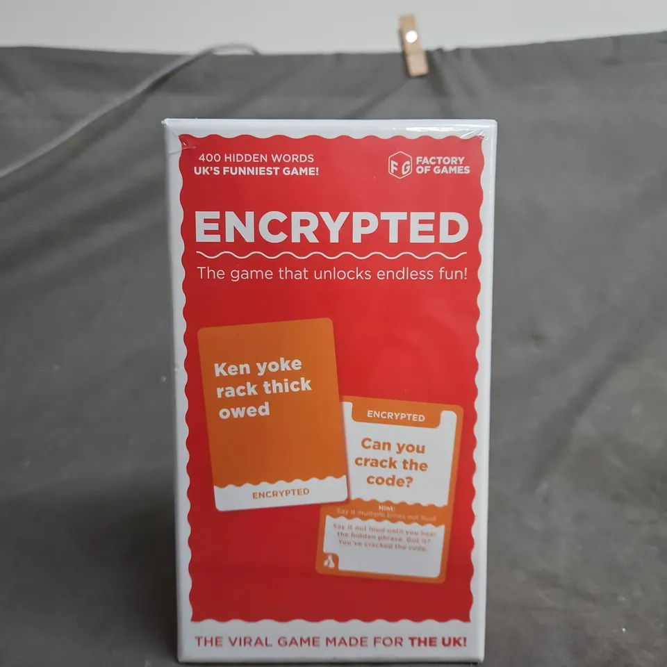 ENCRYPTED – THE UK WORD GAME BY FACTORY OF GAMES, BOXED AND SEALED