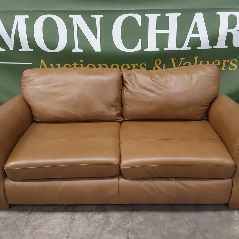 BAILEY 3 SEATER LEATHER SOFA - TAN RRP £879