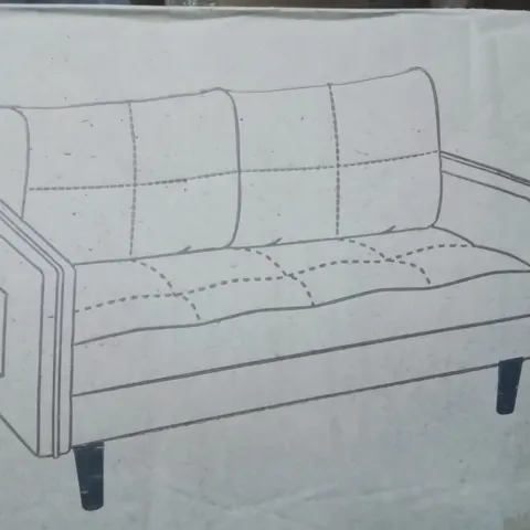 BOXED LOVESEAT SOFA -BLUE-