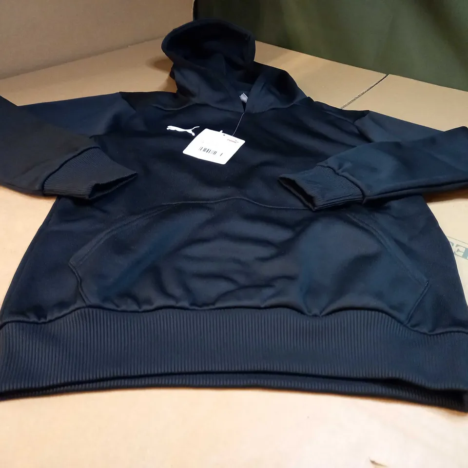 PUMA BLACK/LOGO JNR CASUAL HOODIE - AGE 9/10YR