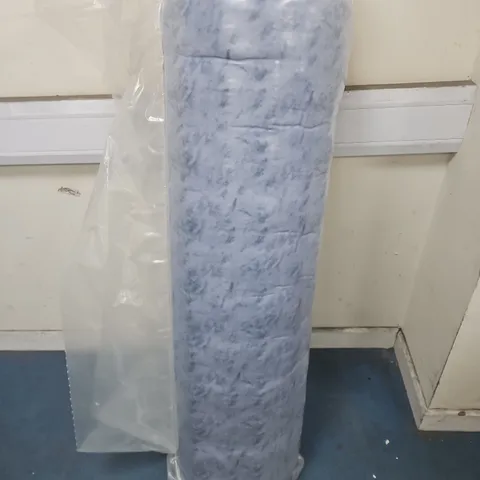 BLUE/GRAY MARBLE-PATTERN ROLLED MATTRESS - COLLECTION ONLY