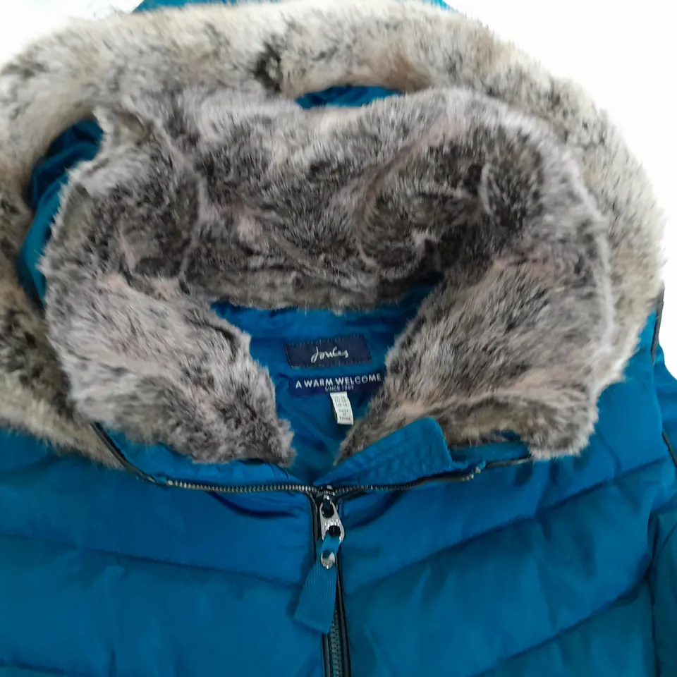 JOULES WARM WELCOME TEAL HOODED GILET - UK 18