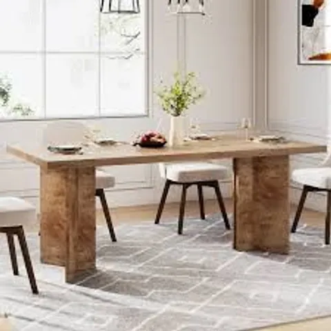 BOXED TRIBESIGNS 63" FARMHOUSE DINING TABLE - WALNUT (1 BOX)