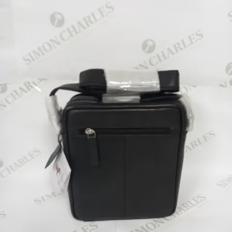VISCONTI BLACK LEATHER SHOULDER BAG