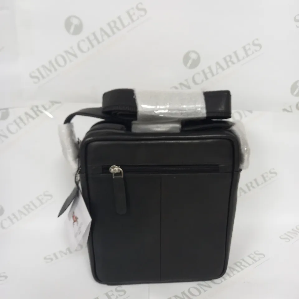 VISCONTI BLACK LEATHER SHOULDER BAG