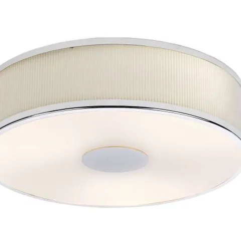 BOXED DAR LIGHTING ALVARO 3 LIGHT FLUSH POLISHED CHROME AND IVORY