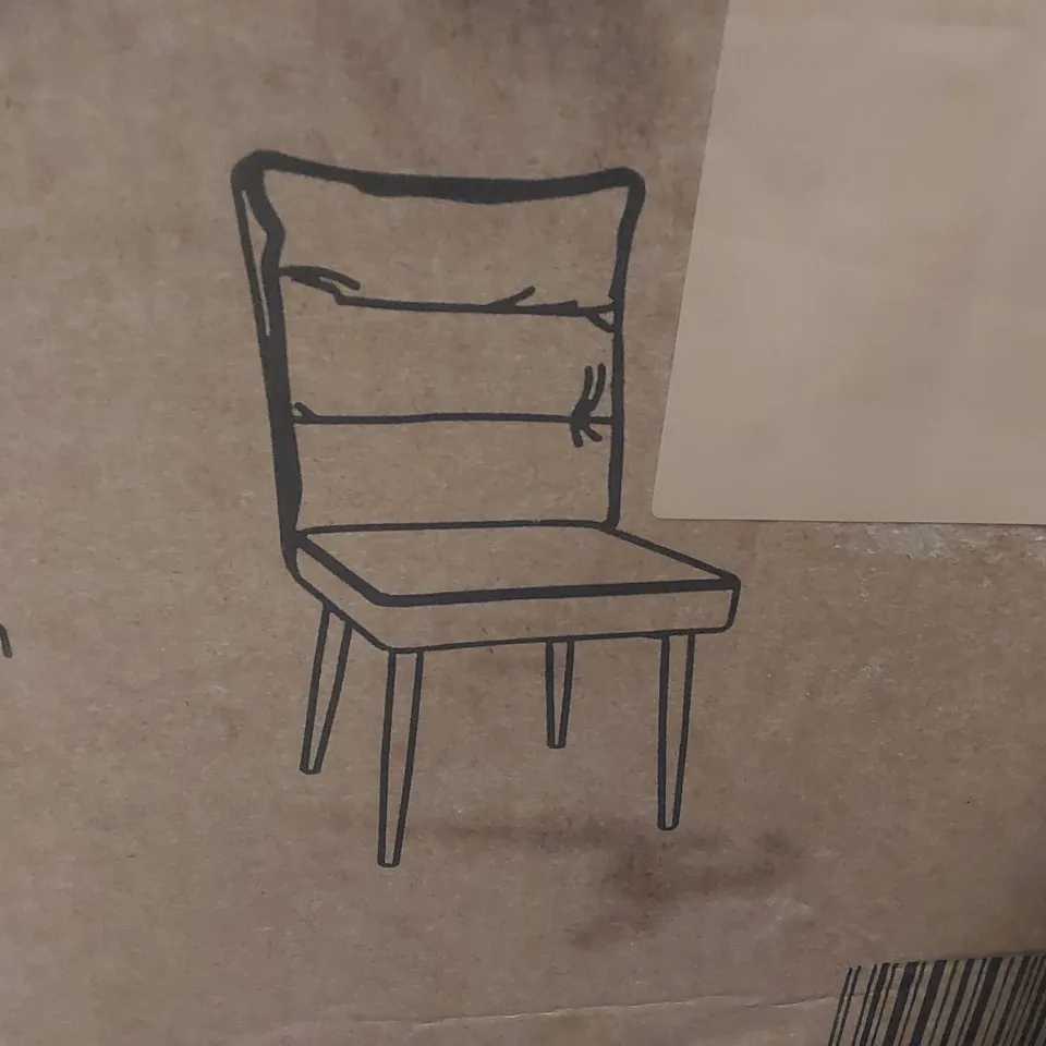BOXED PAIR OF DINING CHAIRS WITH CUSHIONED BACKREST - BROWNISH TAN 