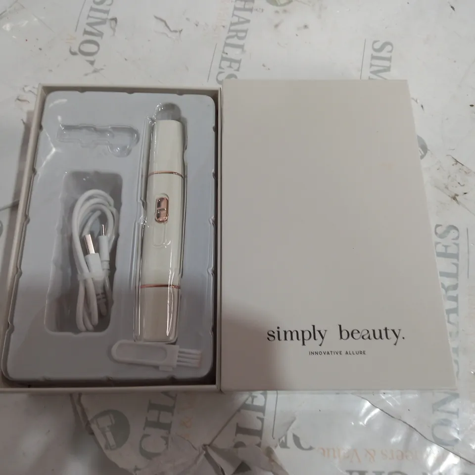 BOXED SIMPLY BEAUTY 2 IN 1 SUPER SMOOTH FACE & BROWS HAIR REMOVER, WHITE