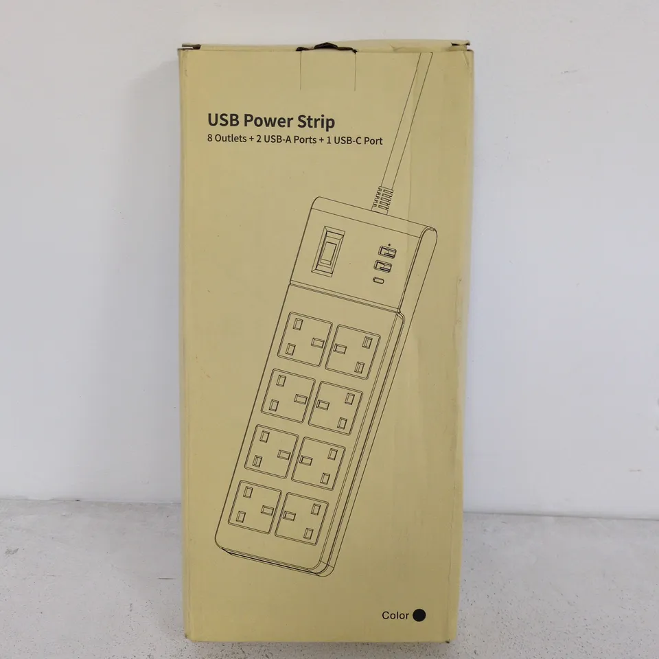 BOXED USB 8-OUTLET POWER STRIP