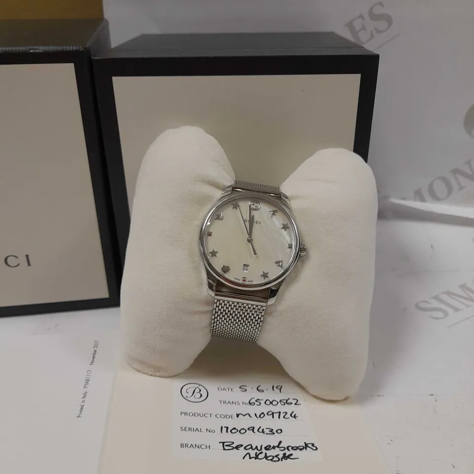 GUCCI G-TIMELESS MOTHER OF PEARL DIAL LADY'S WATCH