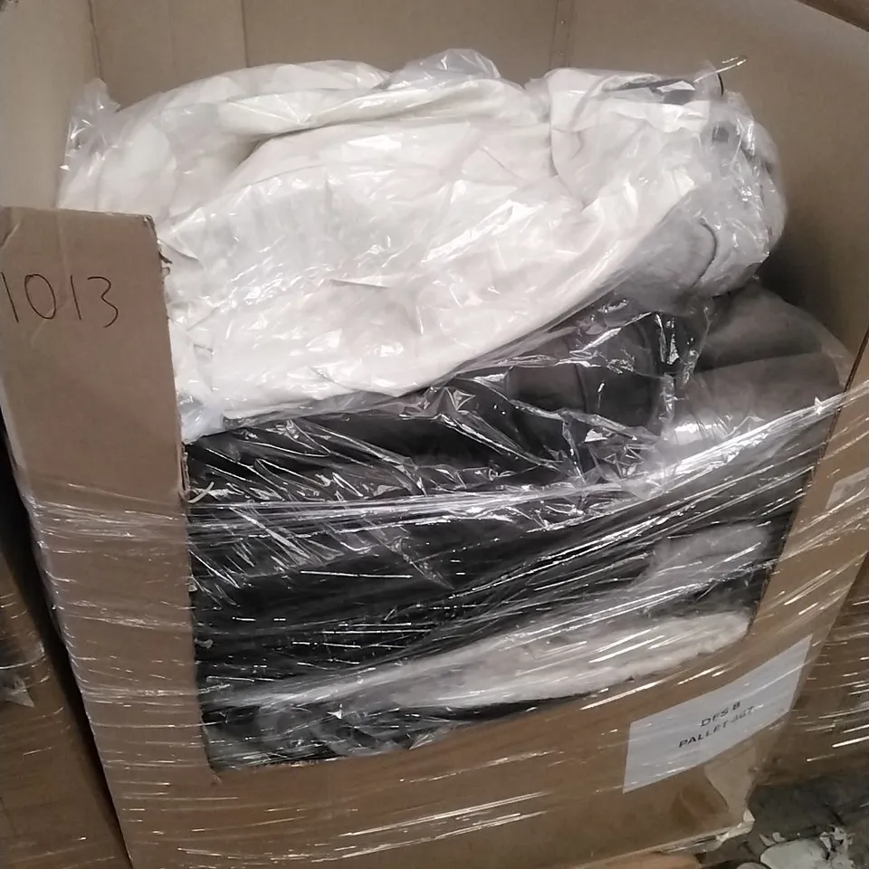 A PALLET CONTAINING APPROXIMATELY 90 BRAND NEW DESIGNER WOMEN'S CLOTHES WHICH INCLUDE; JD WILLIAMS VARIOUS DIFFERENT STYLE JACKETS, SHIRTS ETC