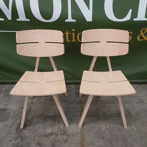 BRAND NEW BOXED SET OF 2 ZEST SIDE CHAIRS - BEECH (1 BOX)