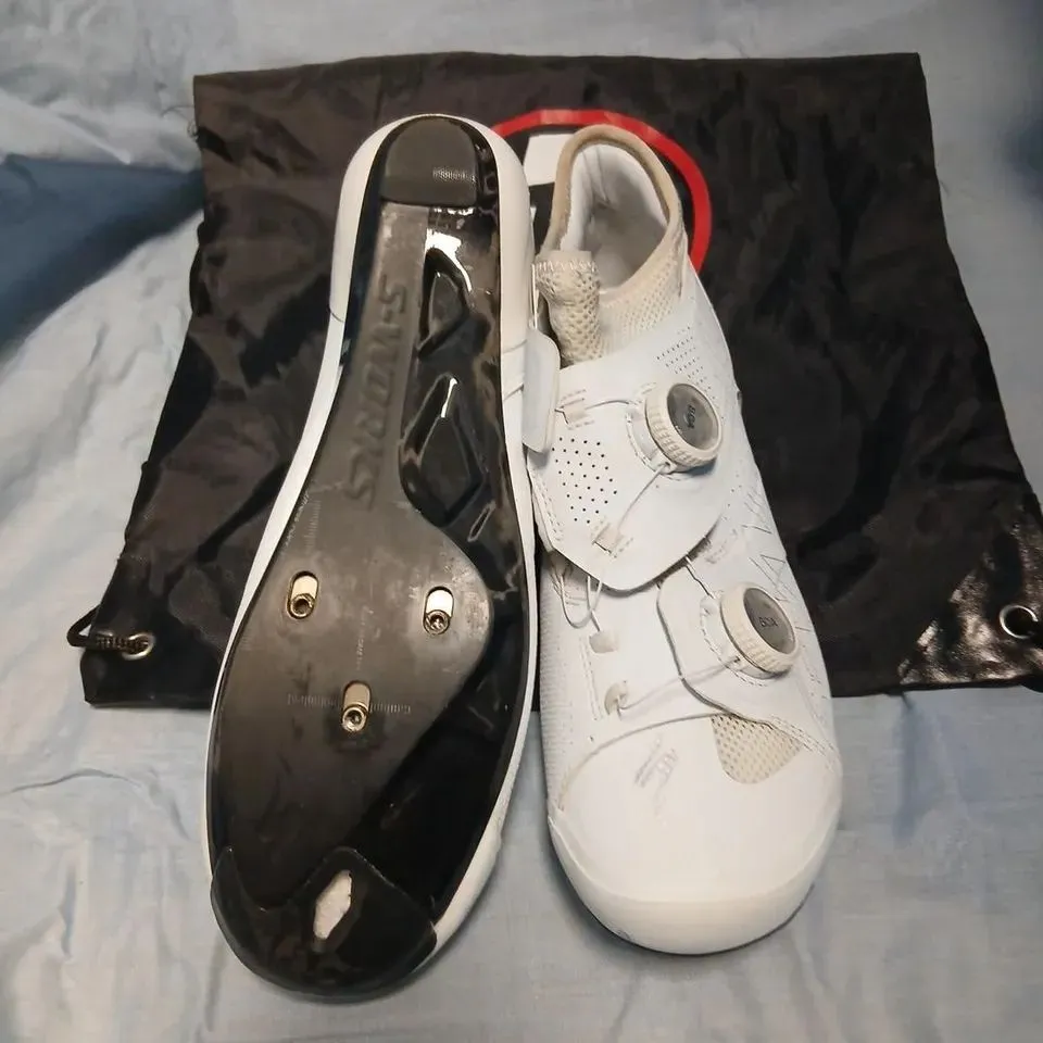 SPECIALIZED S-WORKS WHITE ROAD CYCLING SHOES, BOA DIAL, UK 8 (EU 42)
