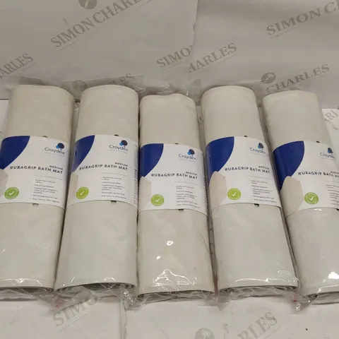 BOX OF APPROXIMATELY 5X CROYDEX MEDIUM RUBAGRIP BAYH MATS (34 X 74CM)