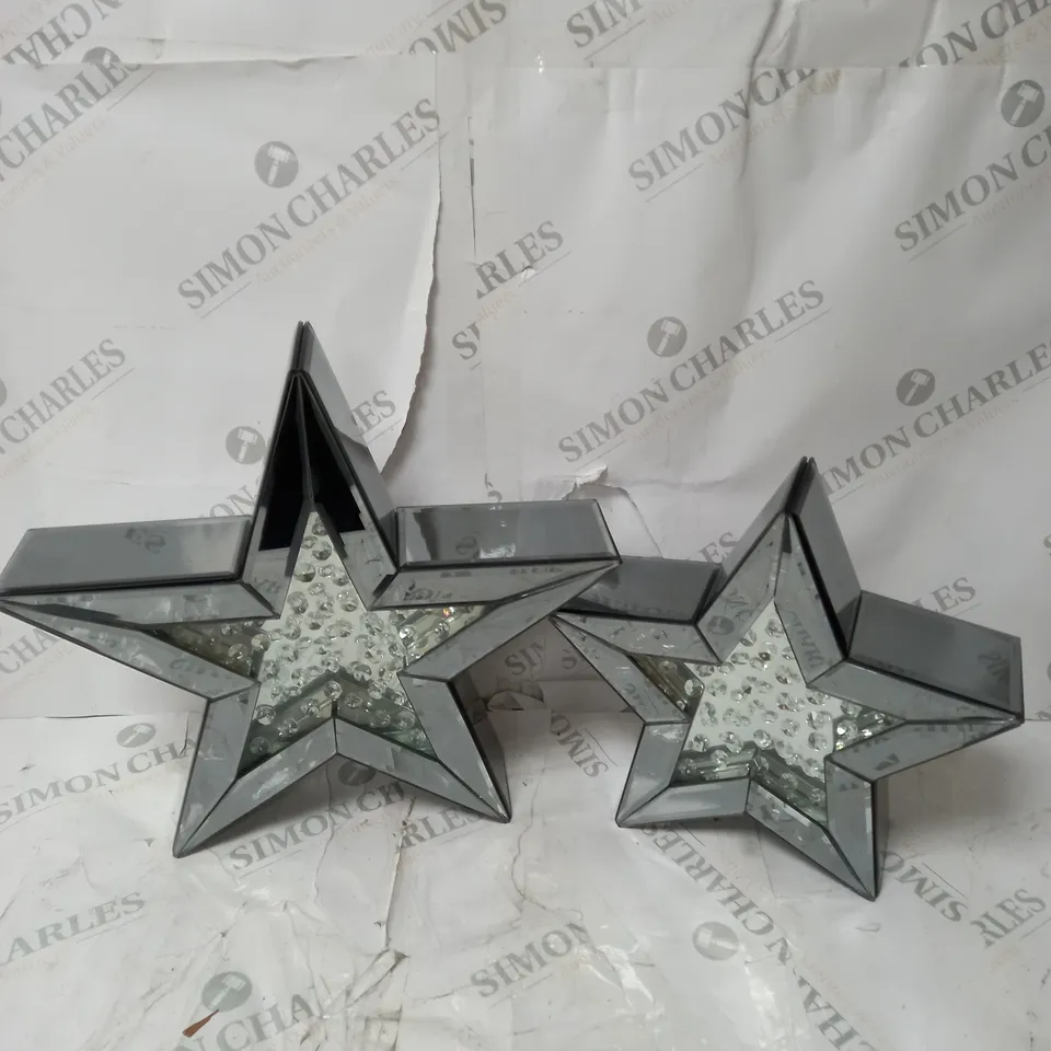 JM BY JULIEN MACDONALD SET OF 2 ENCAPSULATED CRYSTAL STARS
